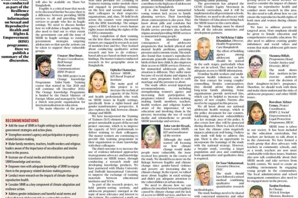 “Understanding Adolescent Pregnancy in Bangladesh”