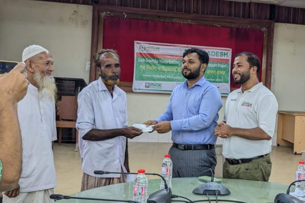 ISDE Bangladesh Cash Grants Distribution to the Flood Victims and Poor in Fatikchari for House Construction