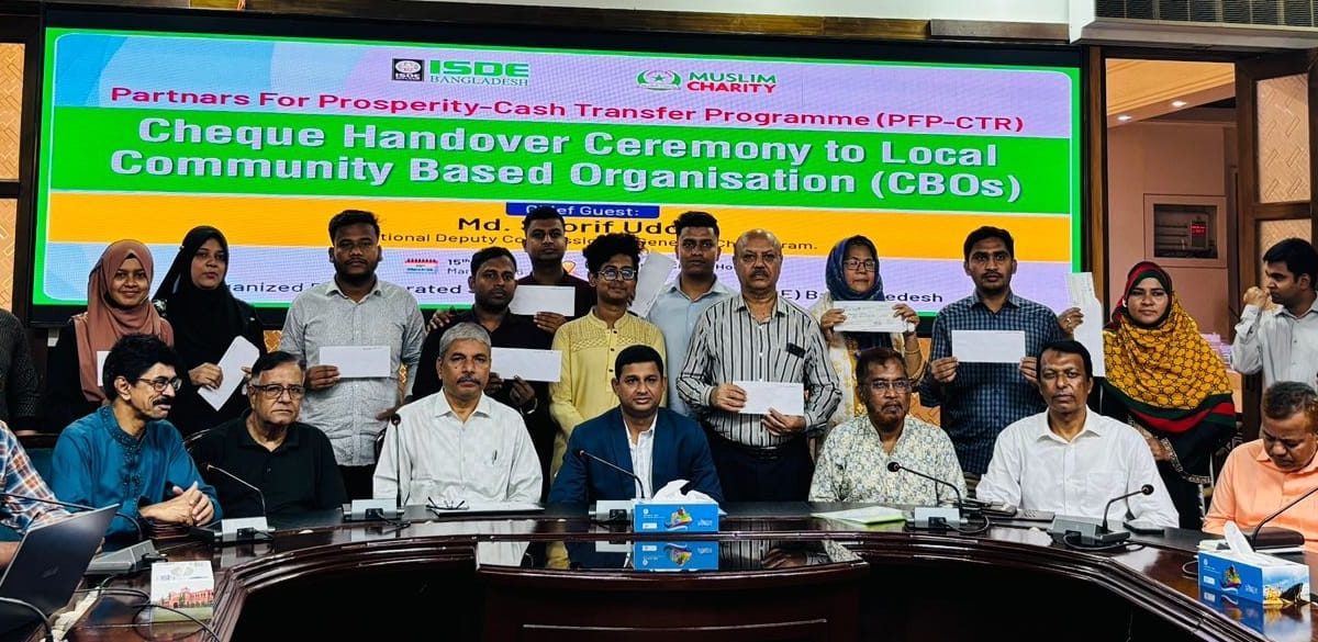 ISDE Bangladesh distributes donation cheques of Tk 18,91,308 among 15 local CBOs in Chittagong